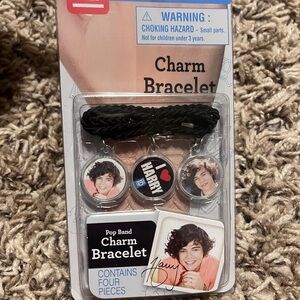 Pop Band Charm Bracelet with Black Cord